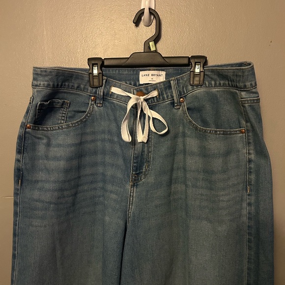 Lane Bryant Jeans - light/medium blue high rise ultra wide leg w/drawstring - Picture 3 of 10